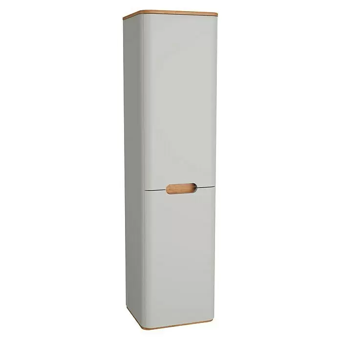 VitrA Sento Badmöbel-Set - 130 cm, Hellgrau, Ohne Wäschekorb - Diagonale Ansicht