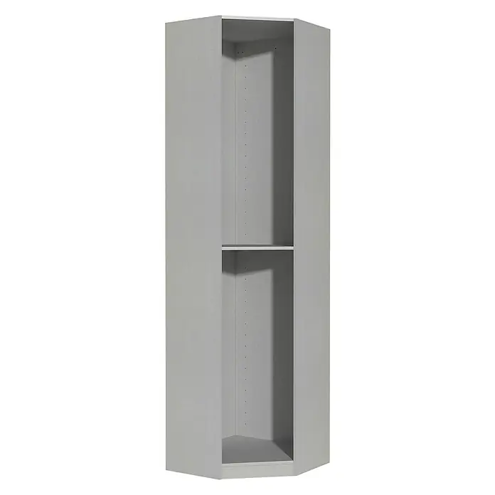 Finsa Set de estanterías rinconeras - L x An x Al: 60 x 60 x 1,6 cm, Gris, Madera - Estante de esquina: Un estante de esquina gris con dos compartimentos, diseñado para el almacenamiento que ahorra espacio en las esquinas.