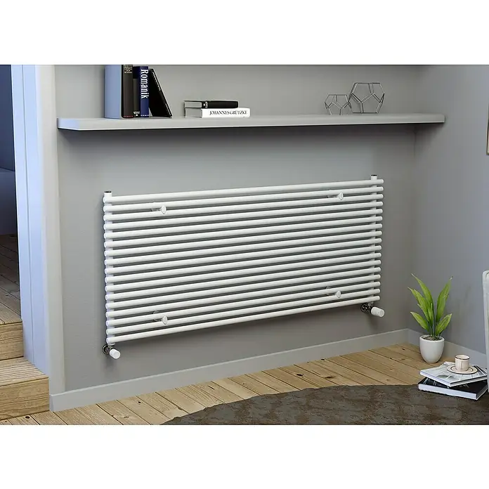 Ximax Raumheizkörper Gamba Slim - B x H: 1.200 x 610 mm, Wärmeleistung bei Vorlauftemperatur von 75 °C (D: 50): 825 W - Dieser Heizkörper ist ein horizontales Modell in Weiß. Das schlichte Design passt gut in moderne Wohnräume.