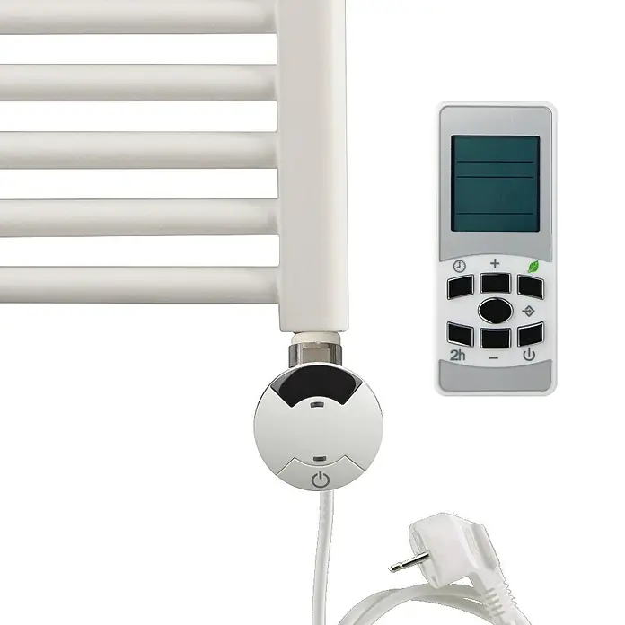 Ximax Heizstab Typ 4900 W, Weiß, Länge: 760 mm - Elektrischer Handtuchwärmer mit Fernbedienung und Stecker für komfortable Wärme im Badezimmer.