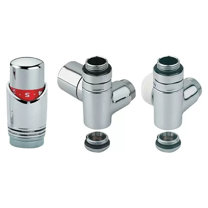 Ximax Thermostat-Set - Durchmesser: 15 mm, Chrom, Montageart: Klemmen - Vorderansicht