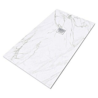 Camargue Duschwanne Calacatta (L x B: 120 x 80 cm, Mineralguss, Weiß)