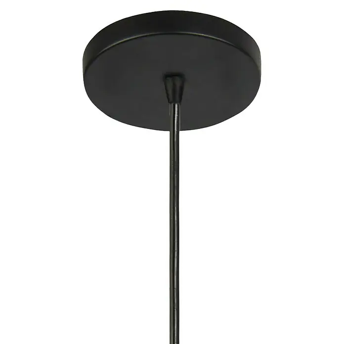 Searchlight Pendelleuchte - Schwarz, E27 - Detailaufnahme einer modernen, schwarzen Deckenleuchte, die durch ihr minimalistisches Design und ihre schlichte Eleganz besticht.