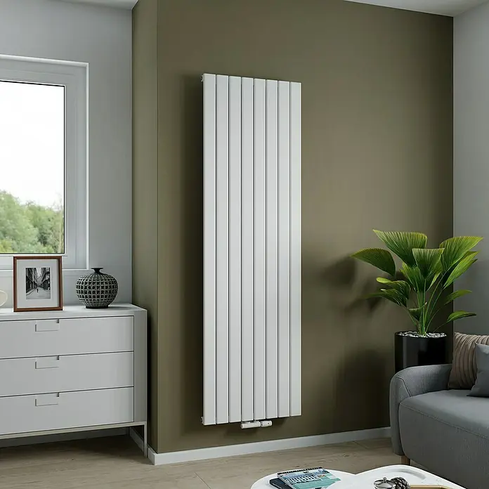 Ximax Designheizkörper Levis - B x H: 555 x 1.800 mm, Wärmeleistung bei Vorlauftemperatur von 75 °C (D: 50): 1.097 W, Weiß - Elegantes, vertikales Heizkörperelement in Weiß. Das Design-Heizelement fügt sich nahtlos in moderne Wohnräume ein und sorgt für angenehme Wärme.