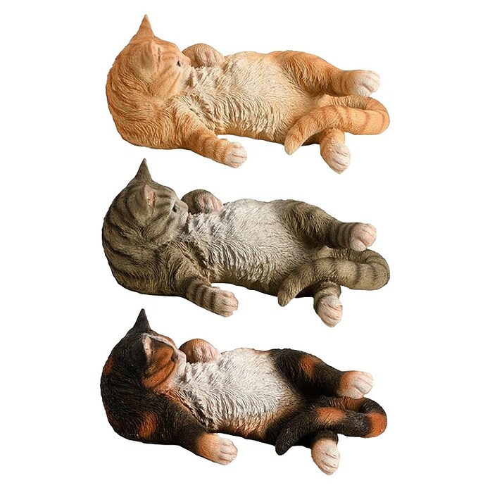 Decoratief figuur Kat (10 x 8 x 6 cm, Bruin/geel/grijs, Polyresin) | BAUHAUS
