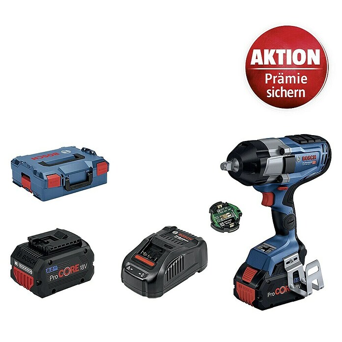 Bosch Professional AMPShare 18V Akku-Drehschlagschrauber GDS 18V-1000 C (18 V, 2 Akkus, 8 Ah, 1.000 Nm, Inkl. Bluetooth Low Energy Modul GCY 42) | BAUHAUS