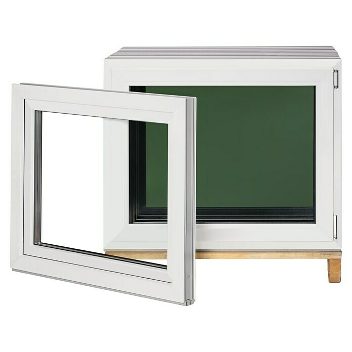 Solid Elements Ventana de PVC Basic (100 x 80 cm, Acristalamiento: x 3, Apertura según normativa: Derecha) | BAUHAUS