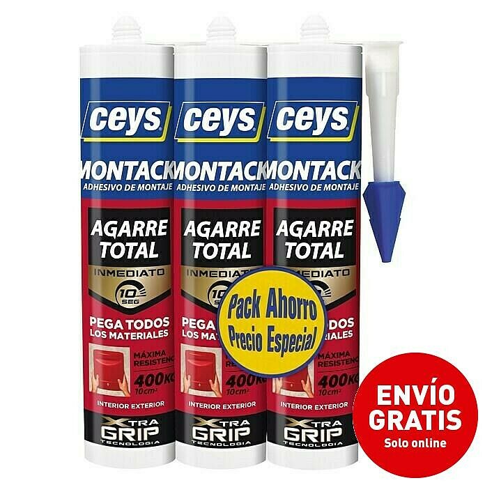 Ceys Adhesivo para montaje Pack Montack Express  (3 x 450 g)