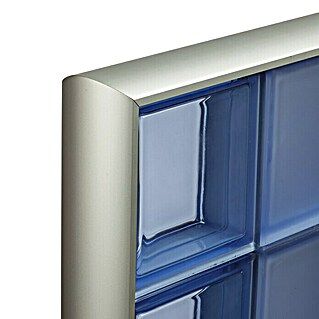 Perfil de bloques de vidrio (Blanco, 1 m x 8 cm, Material: Aluminio)