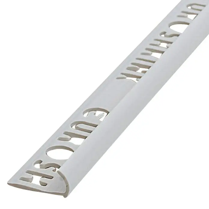 Perfil para baldosas PVC - Blanco, 2,5 m x 12 mm - Perfil gris para transiciones de azulejos. Perfecto para un acabado limpio y profesional para trabajos de azulejos.