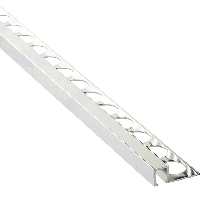 Perfil cuadrado multiusos Brillo (Aluminio, Plateado, 2,5 m x 12 mm)