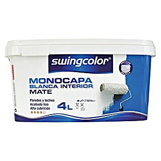 swingcolor Pintura para paredes monocapa (Blanco, Mate)