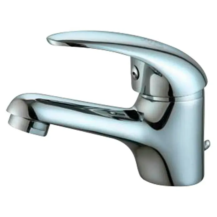 Universal de Grifería Aire Grifo de lavabo - Cromo, Brillante - Grifo monomando cromado para baño con un acabado brillante y diseño moderno.