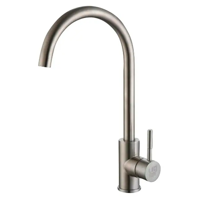 Universal de Grifería Catriel Grifo de cocina - Níquel, Satinado - Elegante grifo de cocina de acero inoxidable con caño alto. El grifo presenta un diseño moderno y ofrece alta funcionalidad en la cocina.
