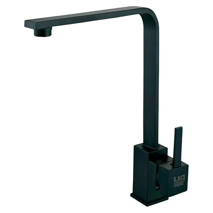 Universal de Grifería Grifo de cocina Eyre - Negro - Elegante grifo de cocina negro con diseño minimalista. El grifo destaca por sus líneas limpias y su aspecto moderno.