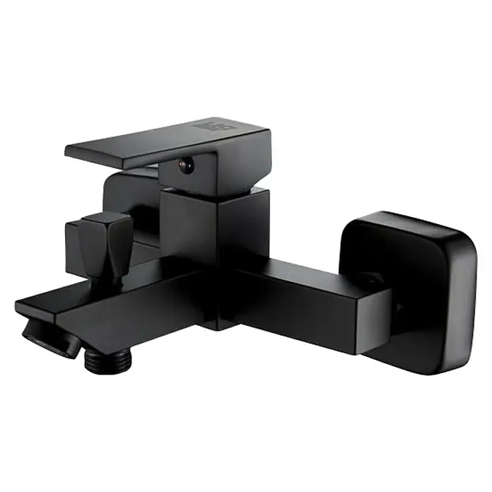 Universal de Grifería Amazonas Grifo monomando de bañera - Negro, Mate - Elegante grifo negro moderno con un diseño geométrico. Perfecto para un baño elegante. Construcción duradera y fácil de usar.