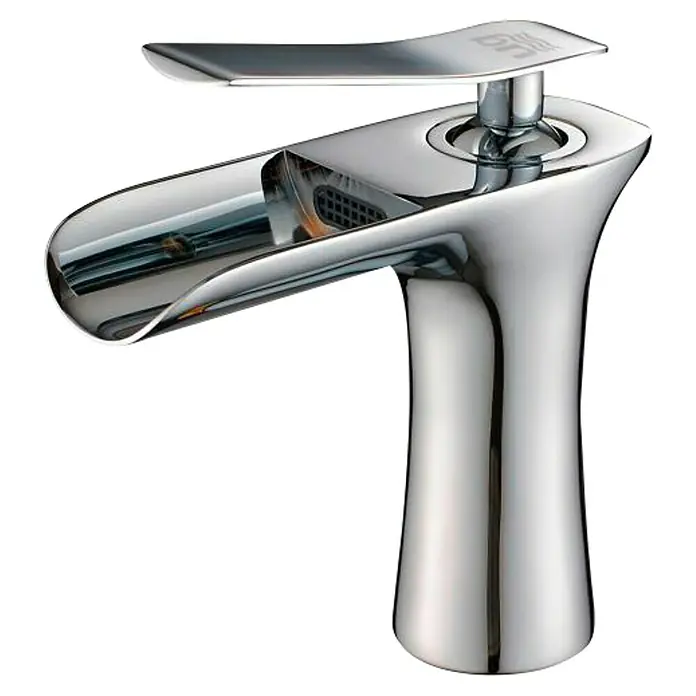 Universal de Grifería Grifo de lavabo Virginia - Cromo, Brillante - Elegante grifo moderno para baño o cocina. El dispositivo es cromado y tiene una forma única, añadiendo estilo.