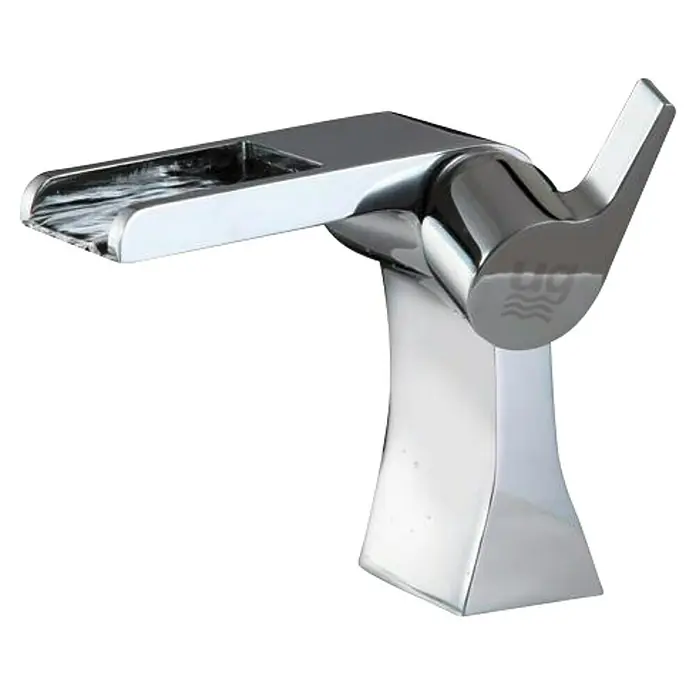 Universal de Grifería Grifo de lavabo Angel - Cromo, Brillante - Elegante grifo cromado con salida de agua en cascada, un punto focal para cualquier baño moderno. Diseño de alta calidad para lavabos.