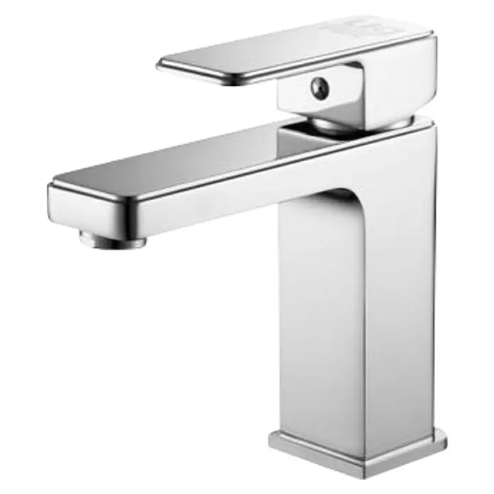 Universal de Grifería Yangtse Grifo de lavabo - Cromo, Brillante - Moderno grifo monomando de lavabo cromado con diseño lineal para el baño o aseo de invitados.