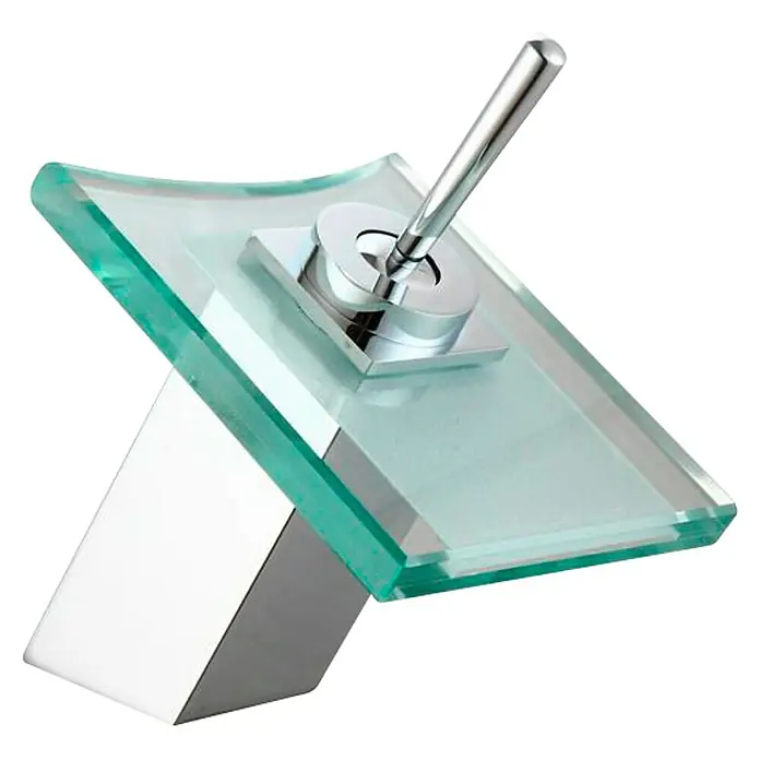 Universal de Grifería Grifo de lavabo Tigris - Cromo, Brillante - Grifo de cristal con detalles cromados. El diseño moderno añade un toque elegante a cualquier baño.