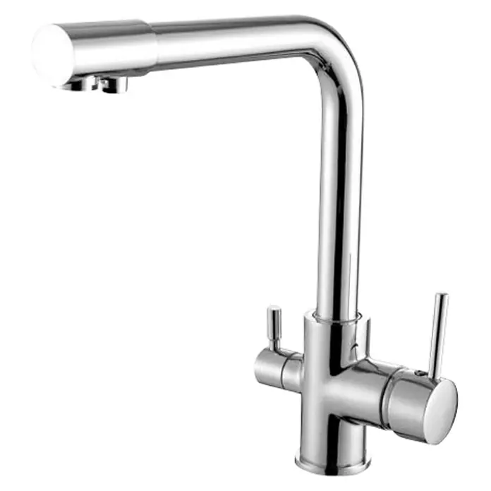 Universal de Grifería Grifo de cocina Osmosis - Cromo, Brillante - Un elegante y moderno grifo cromado con doble manija. Un diseño elegante para cocina o baño, que combina funcionalidad y estilo.