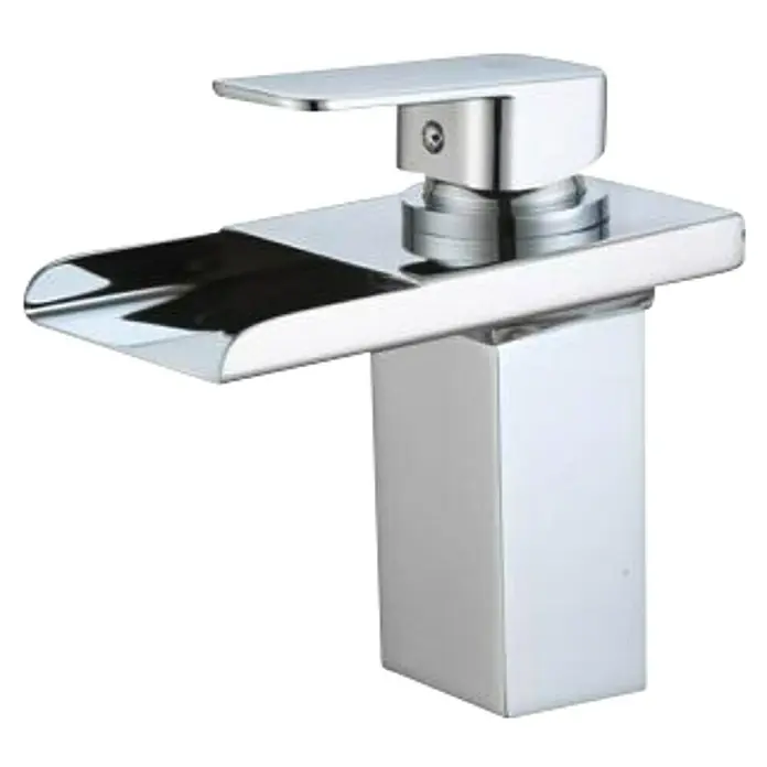 Universal de Grifería Grifo de lavabo con luz LED Victoria - Cromo, Brillante - Grifo de baño cromado moderno con un diseño de caño ancho, perfecto para añadir un toque de elegancia a cualquier lavabo.
