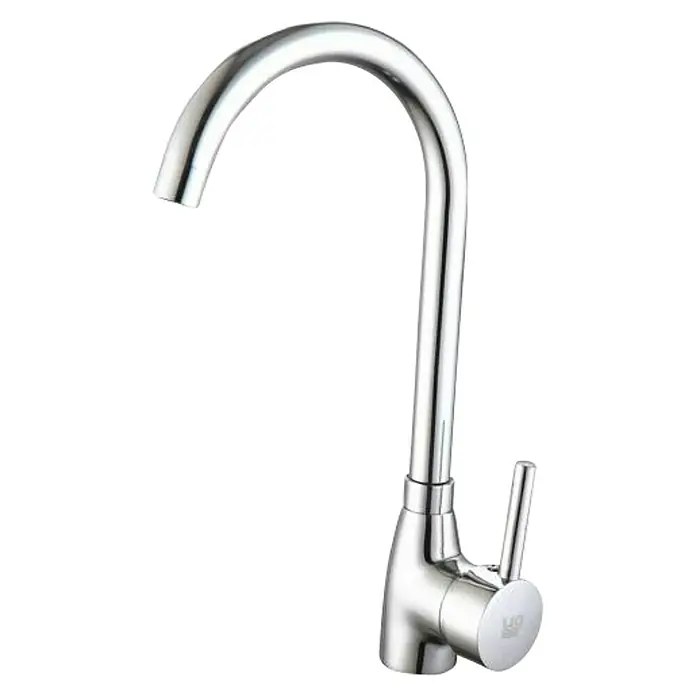 Universal de Grifería Grifo de cocina Type - Cromo, Brillante - Grifo de cocina cromado brillante con caño curvo y palanca. Diseño elegante para cualquier cocina moderna.