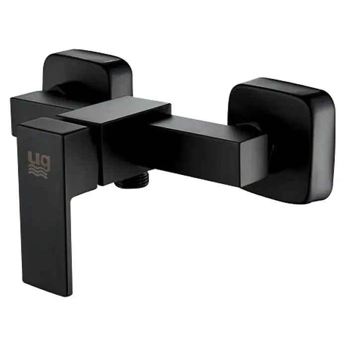 Universal de Grifería Amazonas Grifo monomando de ducha - Negro, Mate - Grifo negro con diseño cuadrado, minimalista y moderno. Ideal para baños y cocinas, elegancia contemporánea.