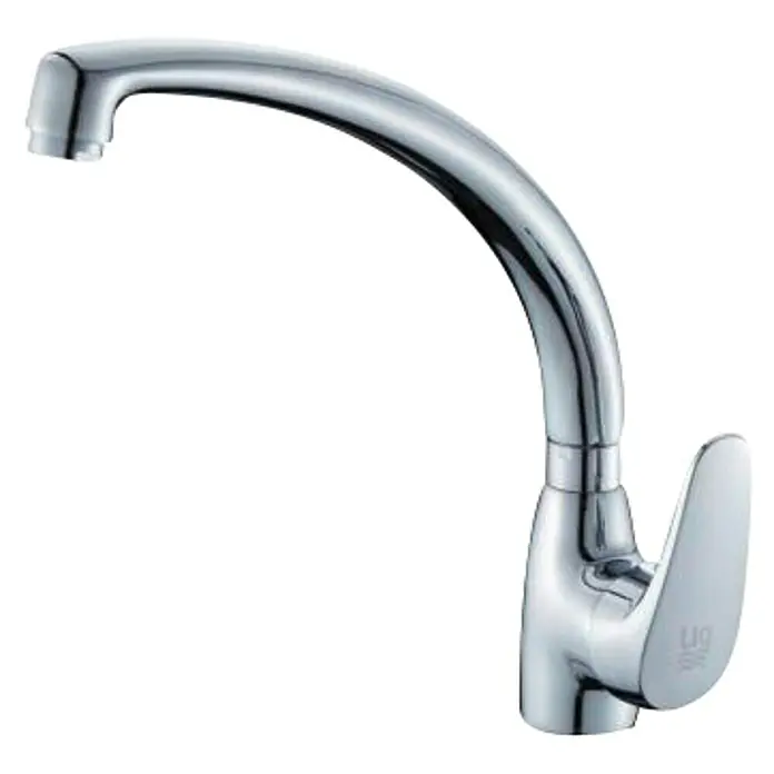 Universal de Grifería Grifo de cocina Caño Fundido - Cromo, Brillante - Grifo cromado brillante con caño curvo y mezclador monomando para cocinas y baños modernos.