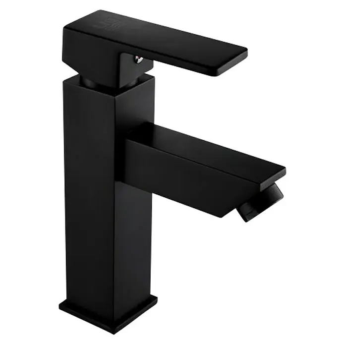 Universal de Grifería Amazonas Grifo de lavabo - Negro, Mate - Elegante grifo de baño cuadrado en negro mate con diseño minimalista. Su forma limpia añade un toque moderno a cualquier decoración.