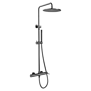 IO Sistema de ducha Round (Con grifo monomando, Distancia entre orificios: 15 cm, Número de tipos de chorro: 3 ud., Titanio)