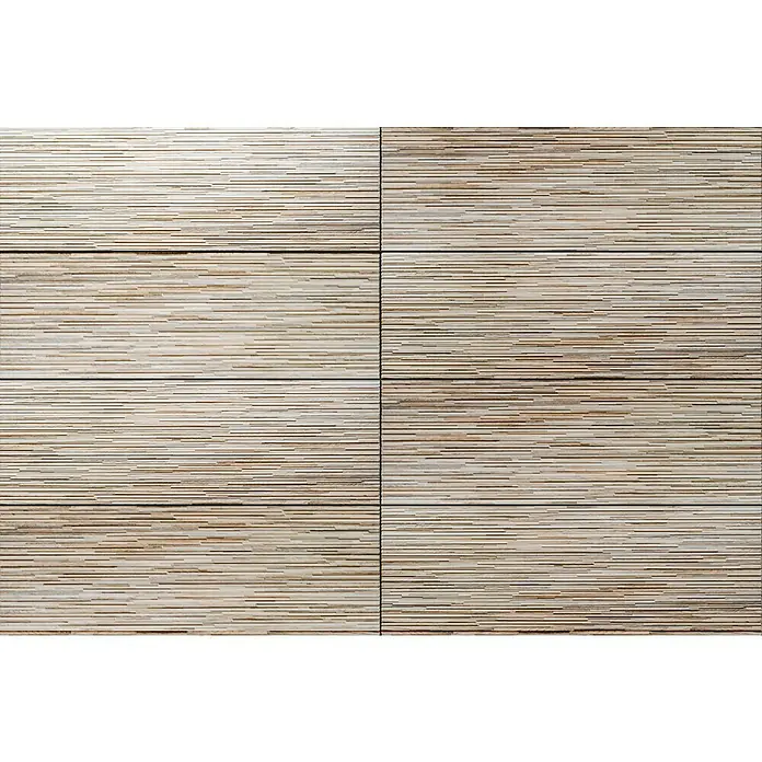 Wandfliese Layers Dekor - 30 x 90 cm, Beige, Matt - Helles, horizontales Wandpaneeldesign mit feinen, unregelmäßigen Linien und leichter Textur, ideal für moderne Innenräume.