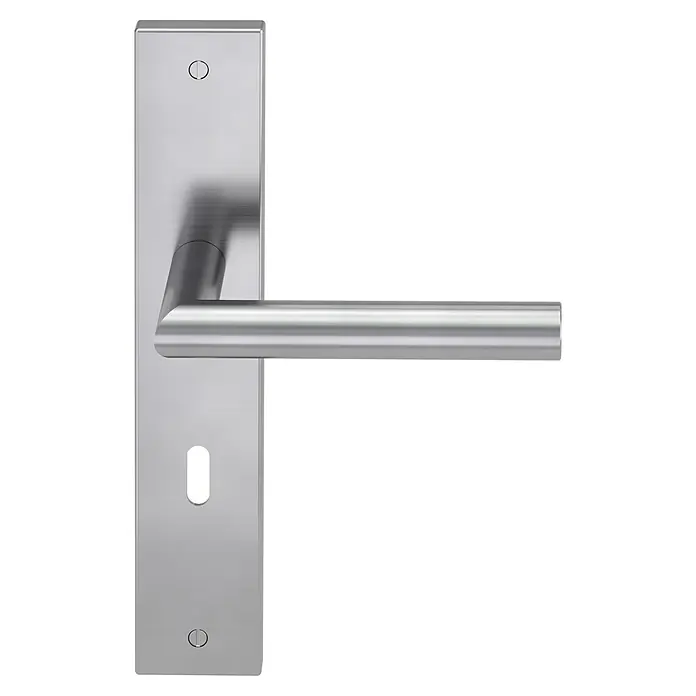 Diamond Doors Modern Drückerpaar Iowa - Passend für: Glastüren, Edelstahl matt - Türgriff aus gebürstetem Edelstahl mit länglicher Rosette und schlichtem, elegantem Design für moderne Innenräume.