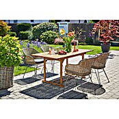 Sunfun Gartenmöbel-Set Diana/Maja (5 -tlg., Akazie/Stahl/PE-Geflecht, Braun/Grau) | BAUHAUS