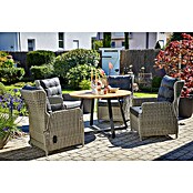 Sunfun Gartenmöbel-Set Carina/Pauline (5 -tlg., Akazie/Aluminium/Polyrattan, Teak/Grau) | BAUHAUS