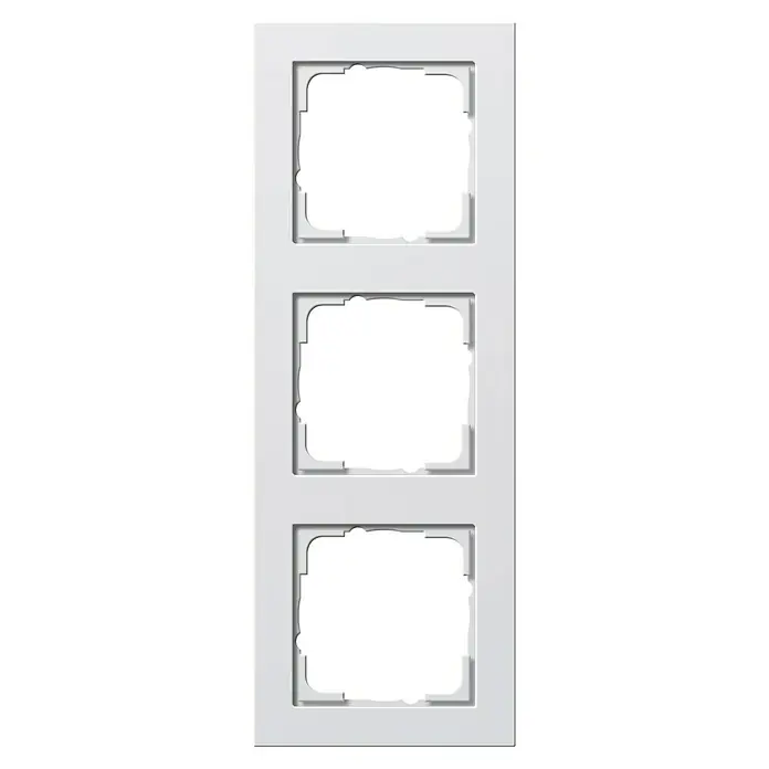 Gira E2 Abdeckrahmen 021322 - Reinweiß seidenmatt, 3-fach, Kunststoff - Dreifacher Abdeckrahmen in Weiß, ideal für Schalter und Steckdosen. Schlichtes Design für jede Wand.