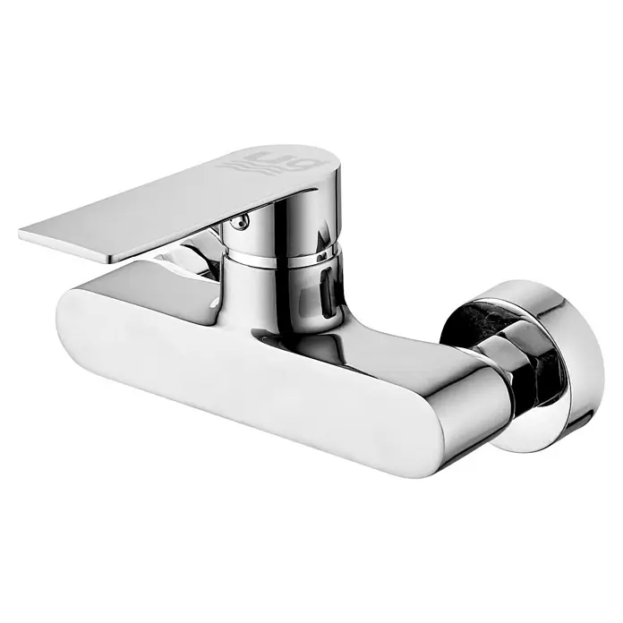 Universal de Grifería Kizu Grifo monomando de ducha - Cromo, Brillante - Grifo de baño cromado brillante con palanca plana y diseño moderno. Perfecto para baños contemporáneos.