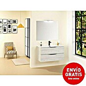 Conjunto de mueble de baño Bruna Slim (90 cm, 3 piezas, Gris plata, Mate)