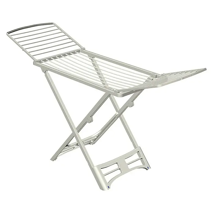 Tendedero con alas P-2/A Resina - Longitud cuerda de tender: 20 m, L x An x Al: 182 x 55 x 88 cm, Blanco - Tendedero de ropa de metal plateado con alas plegables para más espacio de secado. Práctico para cada hogar.