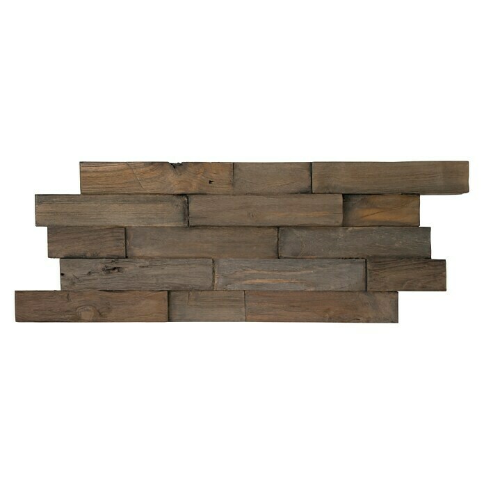 Indo Houten paneel Indo 3D Wall Charred (Teak, 500 x 200 x 10 mm, 10 panelen)