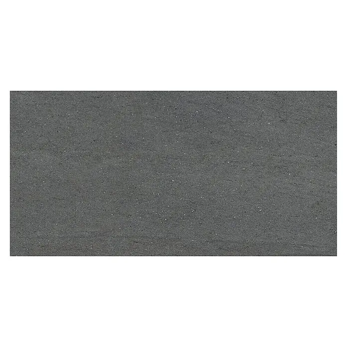 Terrassenfliese Kamari 2.0 - 39,7 x 79,7 x 2 cm, Anthrazit, Matt - Nahaufnahme einer robusten, grauen Feinsteinzeugfliese mit subtiler Textur, ideal für moderne Bodenbeläge und Wandgestaltungen.