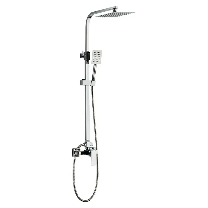 Universal de Grifería Sistema de ducha Maza - Con grifo monomando, Cromo - Sistema de ducha con rociador y ducha de mano. Su diseño cromado le da un toque moderno al baño y ofrece opciones de ducha versátiles.