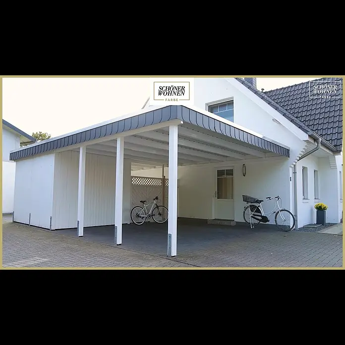 SCHÖNER WOHNEN-Farbe Protect Weißlack - Reinweiß, Seidenglänzend, 375 ml, Lösemittelbasiert - Carport lackieren | SCHÖNER WOHNEN Protect Venti-Weißlack