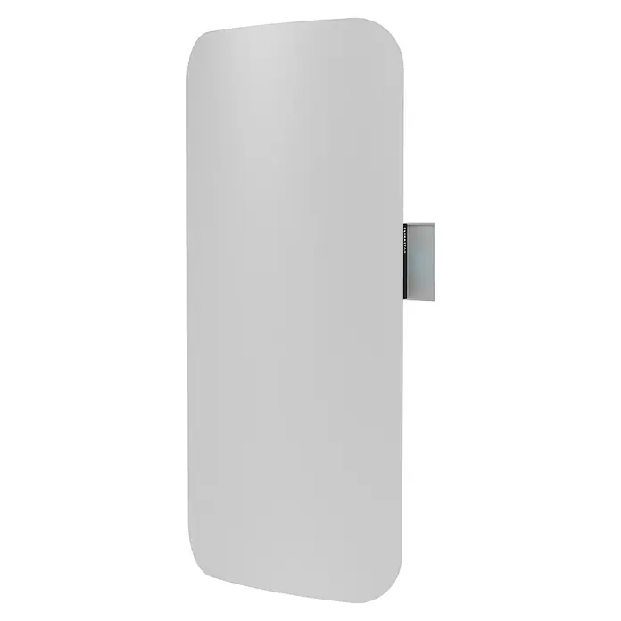 ClimaStar Speichersteinheizung WiFi Curve - Raumgröße bis ca. 18 m², Pearl White - Nahaufnahme einer CLIMASTAR-Heizung mit elegantem Design, die moderne Technologie und minimalistische Ästhetik vereint.