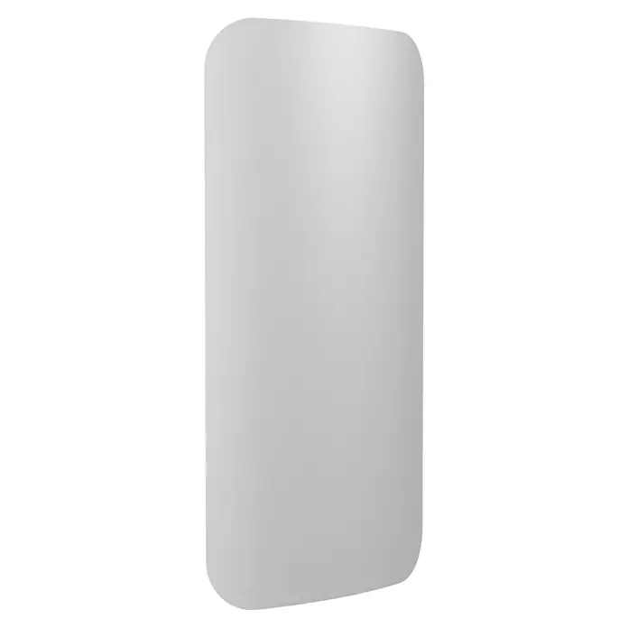 ClimaStar Speichersteinheizung WiFi Curve - Raumgröße bis ca. 18 m², Pearl White - Das Bild zeigt ein schlankes, rechteckiges Paneel mit abgerundeten Ecken, das für moderne Innenräume entworfen wurde. Die Oberfläche ist glatt und hellgrau.