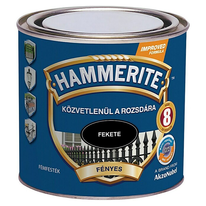 Hammerite Lak u boji Smooth  (Crna, Sjaj, 250 ml) | BAUHAUS