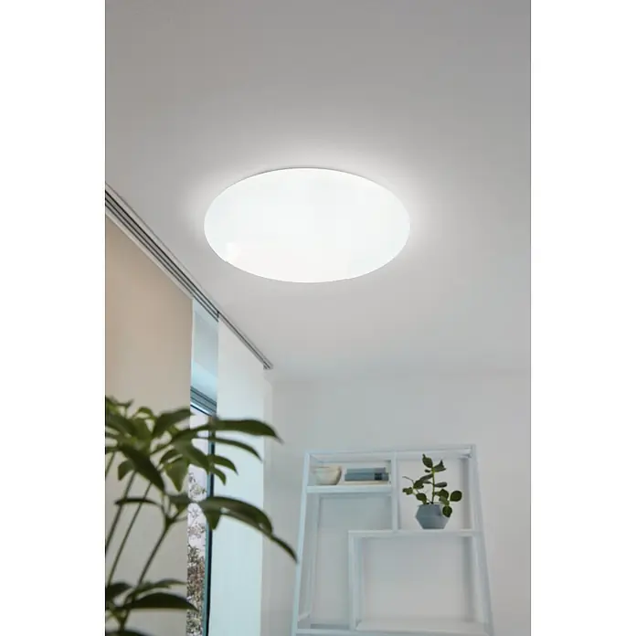 Eglo LED-Deckenleuchte rund - Ø x H: 40 x 9,5 cm - Die moderne Deckenleuchte mit ihrem schlichten, runden Design sorgt für eine angenehme und gleichmäßige Ausleuchtung im Raum. Ideal für jedes Zimmer.