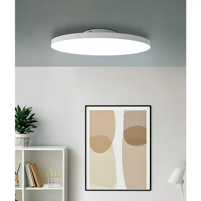 Eglo LED-Panel Turcona-Z - 34,2 W, L x B x H: 60 x 60 x 7,5 cm, Weiß, RGB - Moderne runde Deckenleuchte in Weiß, ideal für stilvolle Innenräume und mit heller, gleichmäßiger Beleuchtung für jeden Raum.