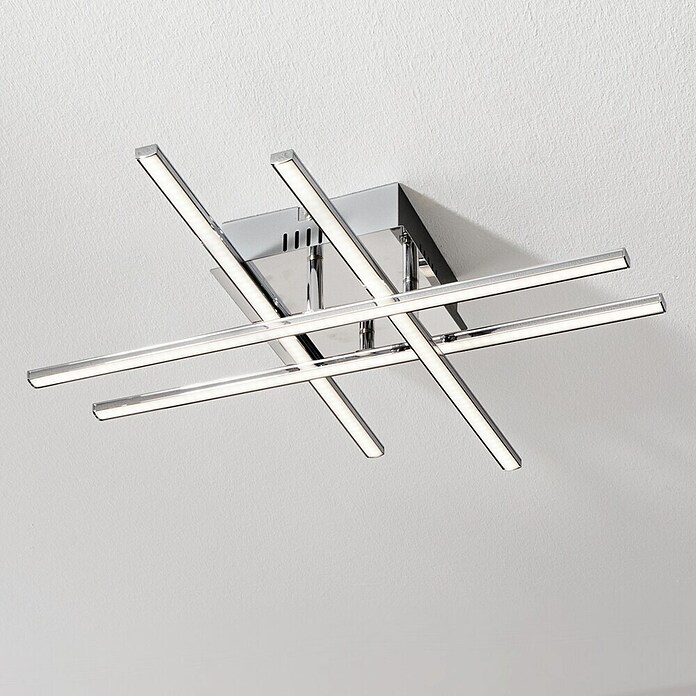 Eglo LED-Deckenleuchte Lasana 1 (24 W, L x B x H: 50 x 50 x 9,5 cm, Chrom) | BAUHAUS
