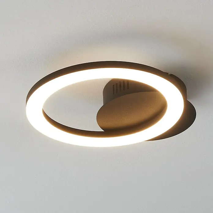 Eglo LED-Deckenleuchte PARRAPOS-Z - 12 W, L x B x H: 20 x 24 x 24 cm, Schwarz - Moderne Deckenleuchte mit einem kreisförmigen Design und integrierter LED-Beleuchtung für eine helle und effiziente Beleuchtung.
